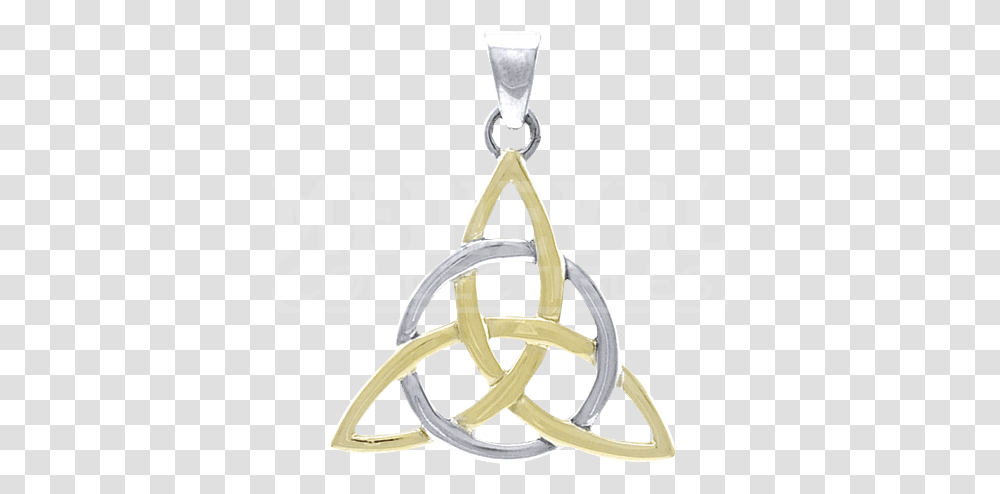 Download Hd Gold And Silver Triquetra Pendant Celtic St Therese Chinese Catholic School, Symbol, Logo, Trademark, Accessories Transparent Png