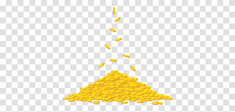 Download Hd Gold Pile Pile Of Coins Falling Gold Coin, Food, Sweets, Plant Transparent Png