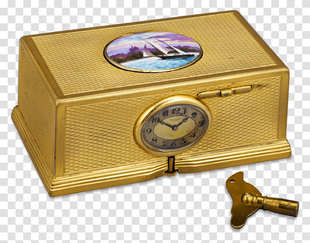 Download Hd Gold Plated Singing Bird Box And Clock Box Solid Transparent Png