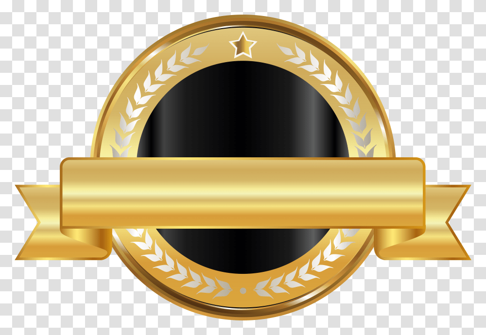 Download Hd Gold Seal Logo Black And Gold Circle, Buckle, Sink Faucet, Key Transparent Png