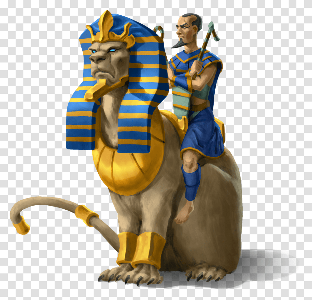 Download Hd Gold Sphinx Tibia Mount Fictional Character, Figurine, Person, Human, Mascot Transparent Png