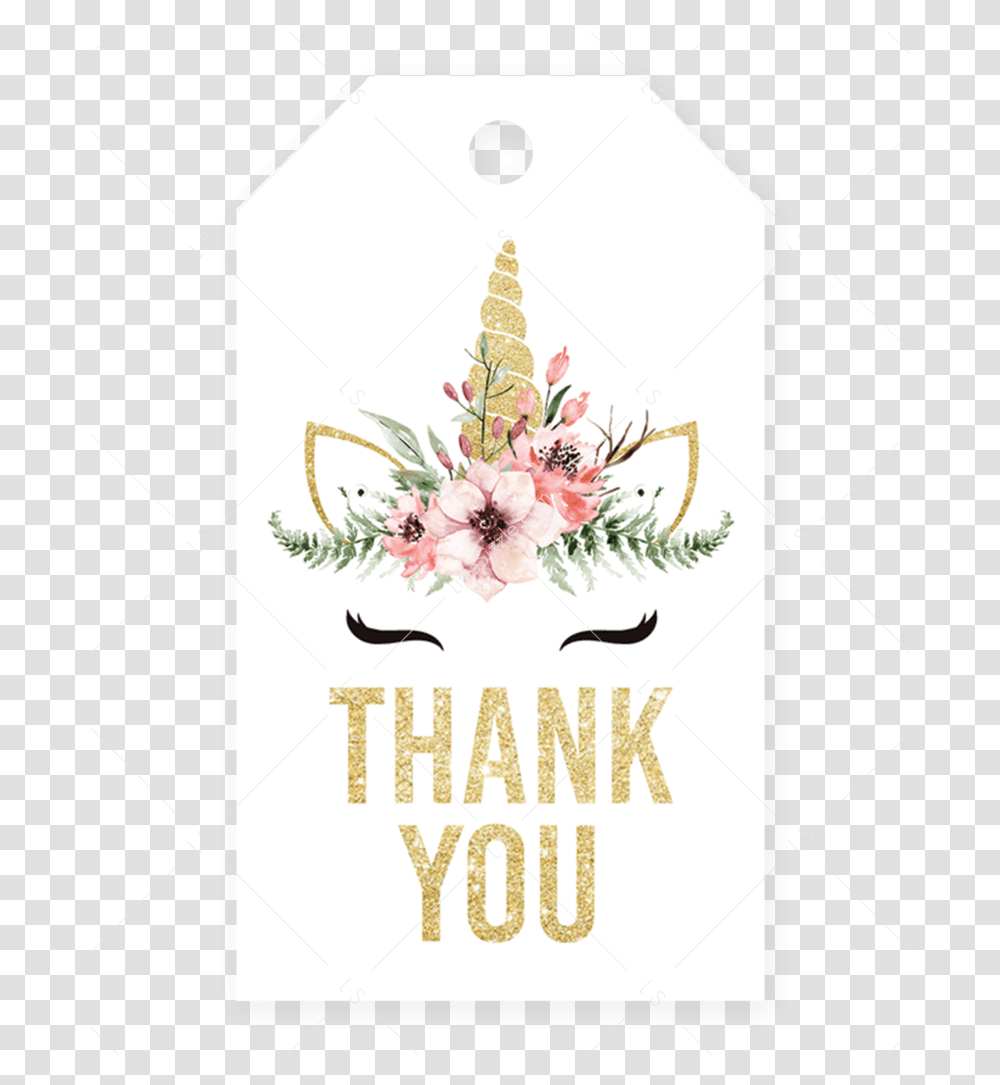 Download Hd Gold Unicorn Thank You Tags Event, Flyer, Poster, Paper, Advertisement Transparent Png