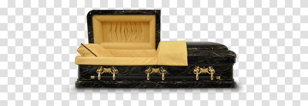 Download Hd Golden Marble Casket Black And Gold Casket, Furniture, Chair, Couch, Reception Transparent Png