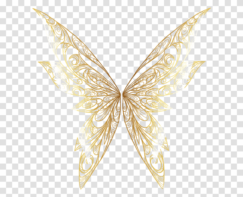 Download Hd Golden Wings By Moryartix Gold Fairy Wings Realistic Fairy Wings, Tattoo, Skin, Pattern, Graphics Transparent Png