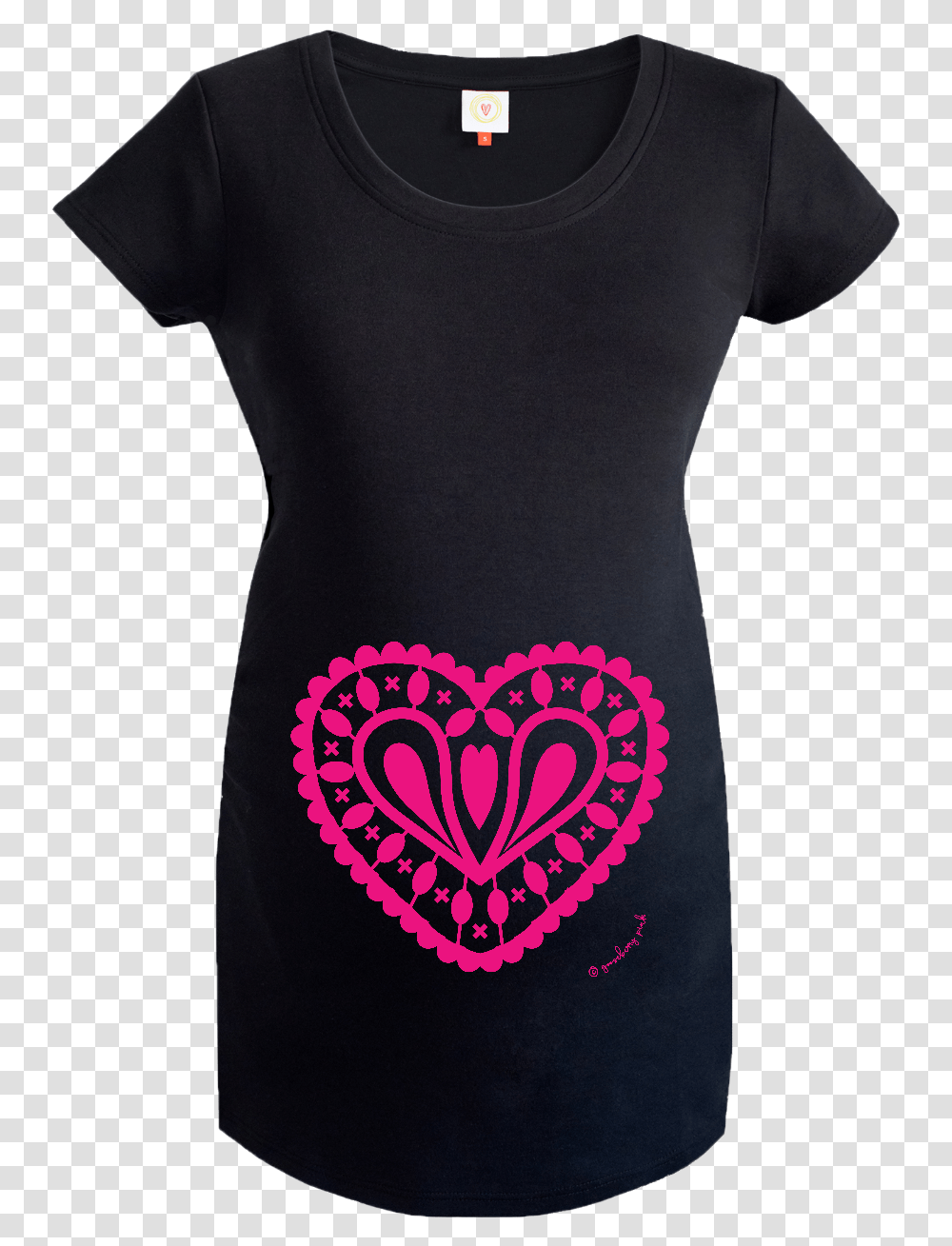 Download Hd Gooseberry Pink Hot Heart Maternity Top In Background, Clothing, Apparel, Sleeve, Long Sleeve Transparent Png