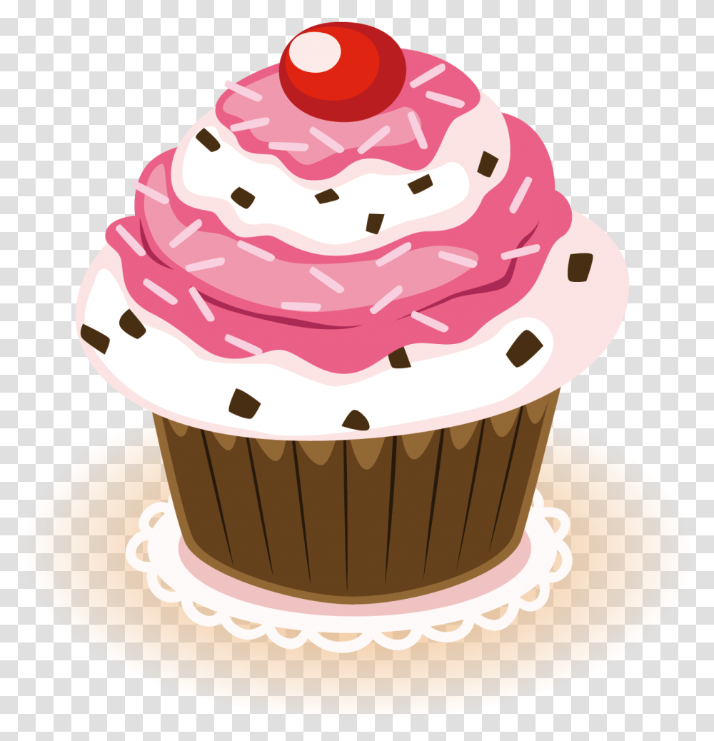 Download Hd Graphic Free Cupcake Bakery Logo, Cream, Dessert, Food, Creme Transparent Png