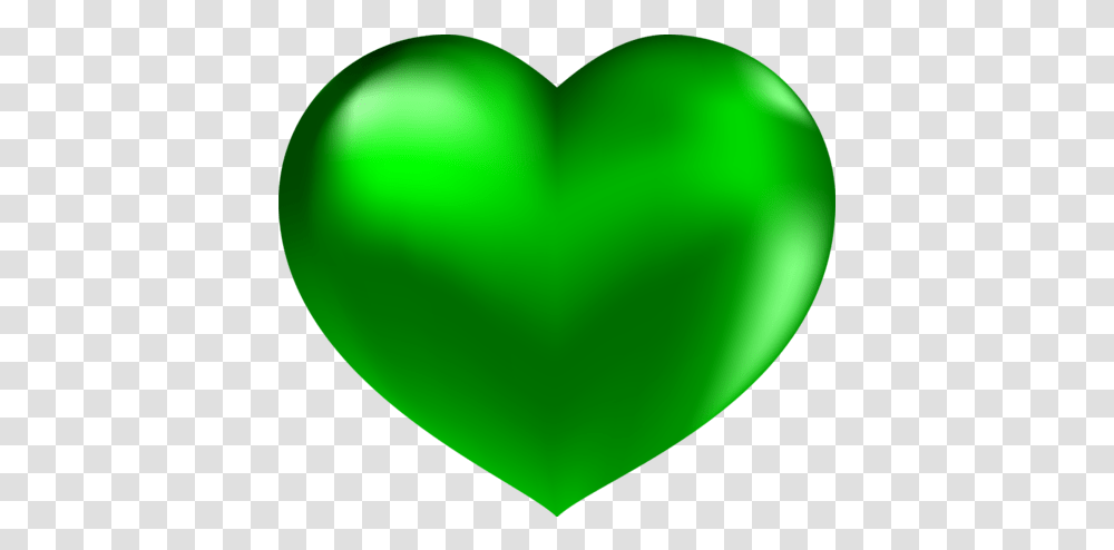 Download Hd Green 3d Heart Green Heart 3d Hd, Balloon Transparent Png