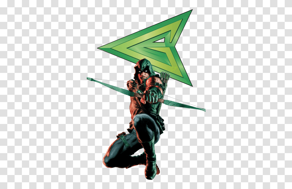 Download Hd Green Arrow W Logo Dc Comics Green Arrow Green Arrow Brightest Day, Person, Human, Duel, Hand Transparent Png