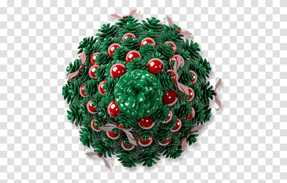 Download Hd Green Christmas Tree Decoration Vector Christmas Day, Ornament, Pattern, Fractal, Plant Transparent Png