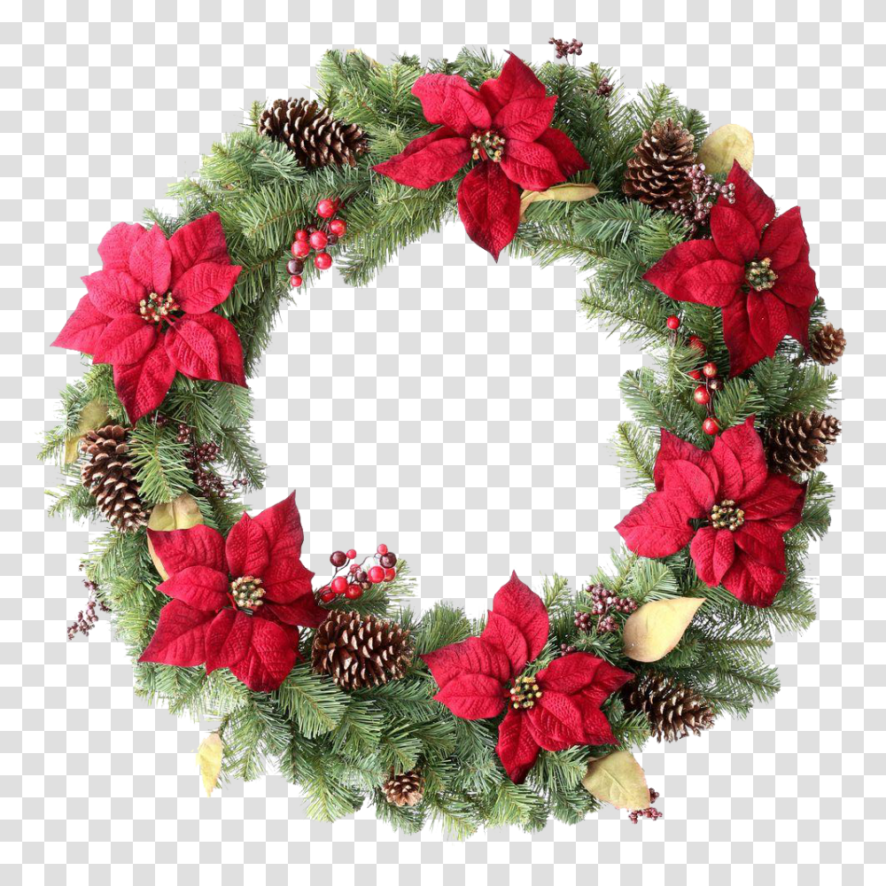 Download Hd Green Christmas Wreath Vector Vector Image Christmas Wreath Background Transparent Png