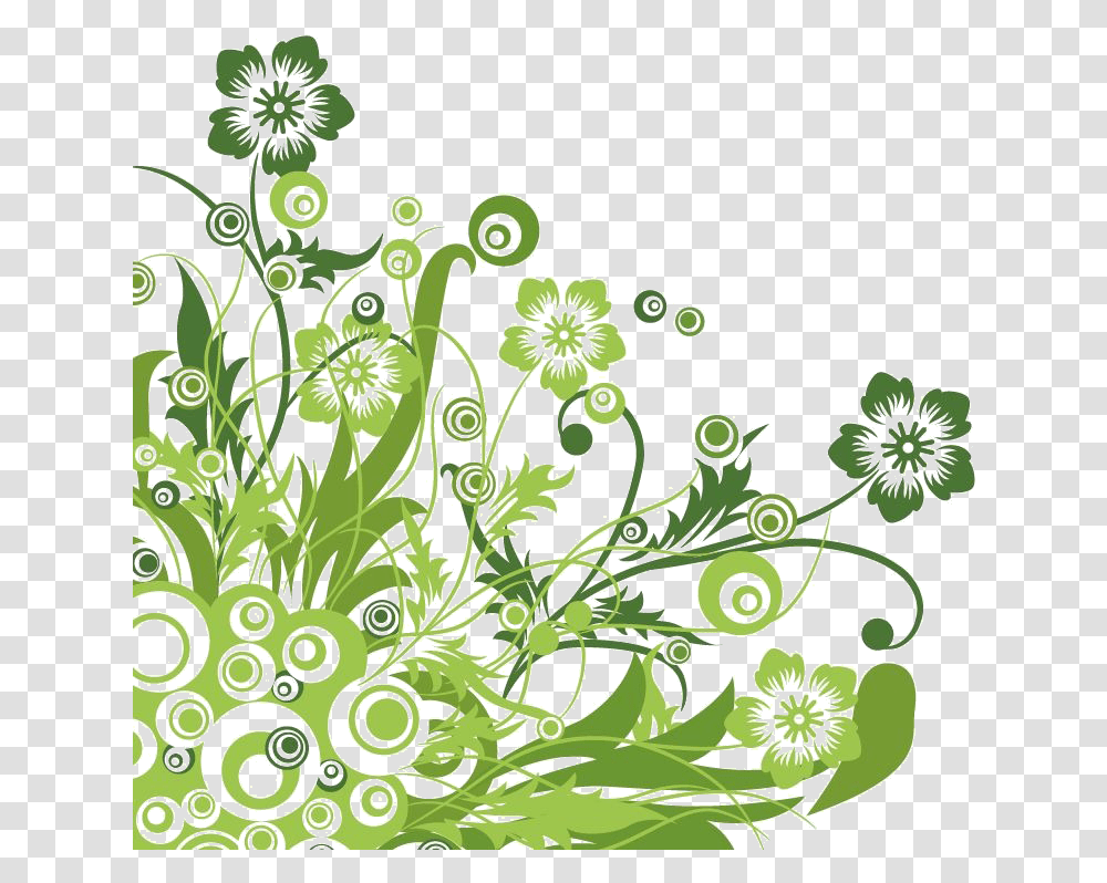 Download Hd Green Floral Design Vector Graphic Copy Green Green Flower Vector, Graphics, Art Transparent Png