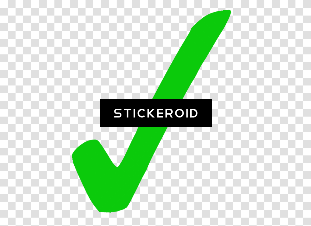 Download Hd Green Tick Vertical, Text, Alphabet, Symbol, Word Transparent Png