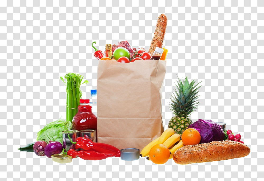 Download Hd Grocery Photo Groceries, Plant, Pineapple, Fruit, Food Transparent Png