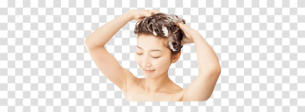 Download Hd Growth Phase Shampoo Lady Hair Shampoo Shampoo Hair Women, Person, Human, Washing, Face Transparent Png