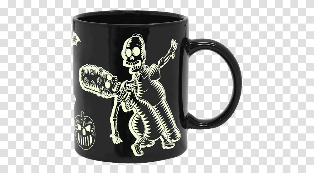Download Hd Halloween Skeletons Glow In The Dark Mug Beer Stein, Coffee Cup, Jug Transparent Png