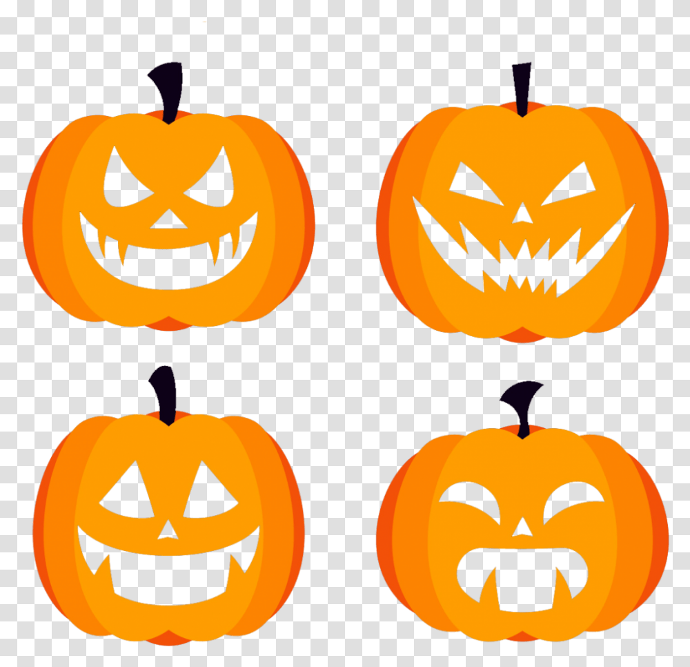 Download Hd Halloween Vector Free Pumpkin Halloween Vector, Vegetable, Plant, Food Transparent Png