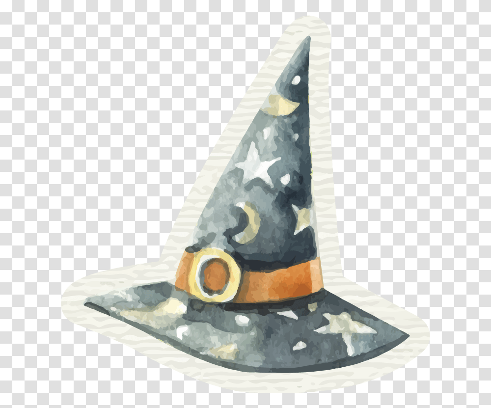Download Hd Halloween Watercolor Watercolor Witch Hat Witch Hat Watercolor, Clothing, Apparel, Party Hat, Sombrero Transparent Png