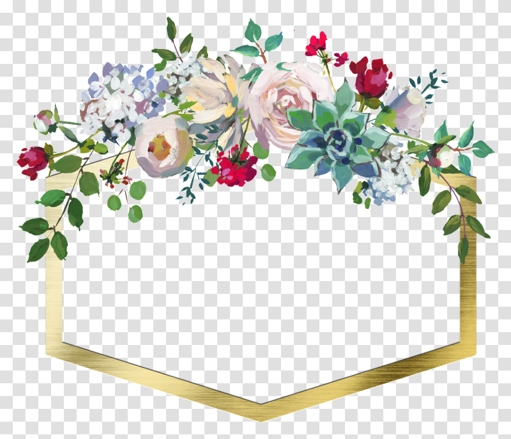 Download Hd Hand Drawn Geometric Frame Flower Flower Frame, Graphics, Art, Floral Design, Pattern Transparent Png