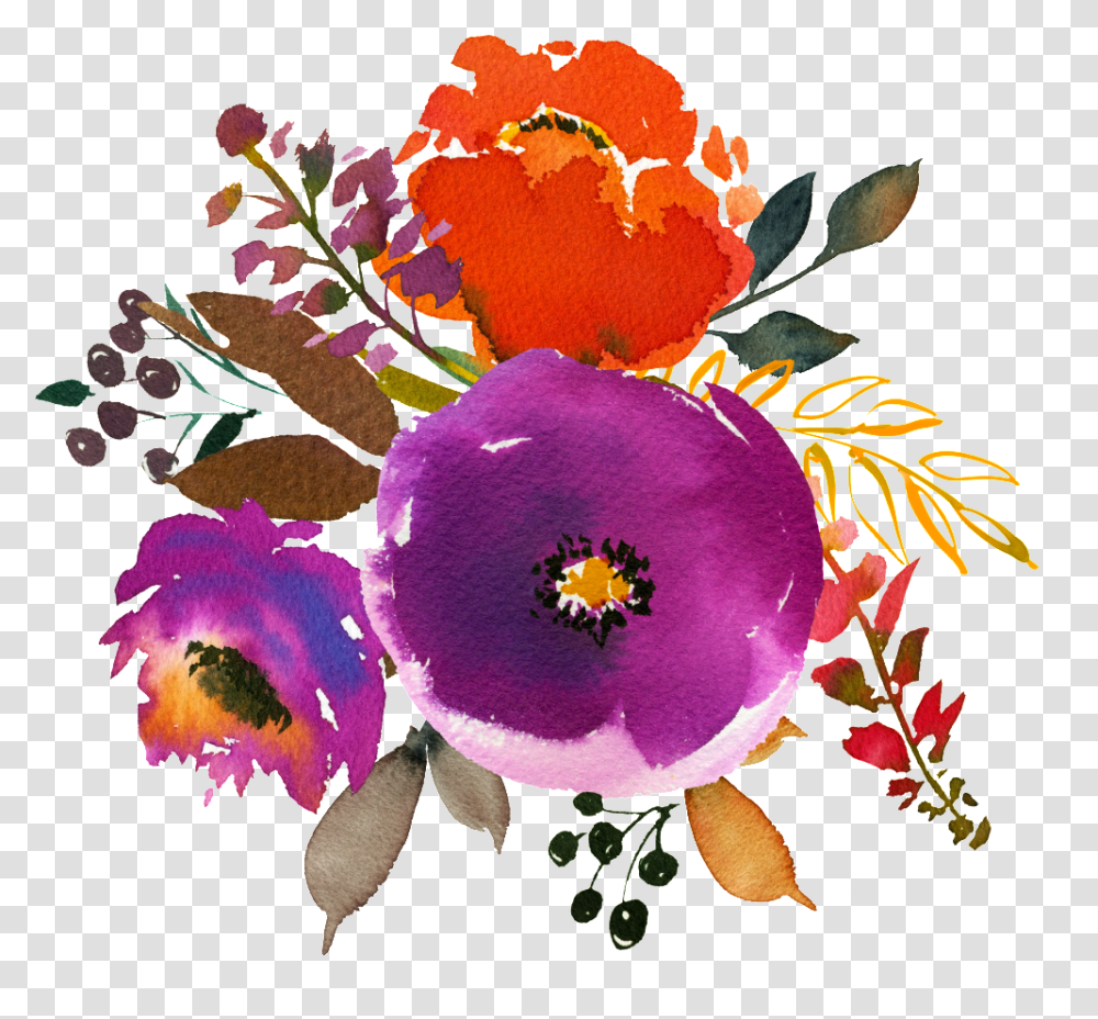 Download Hd Hand Painted Cartoon Pansy Flower Portable Network Graphics, Plant, Blossom, Pollen, Petal Transparent Png