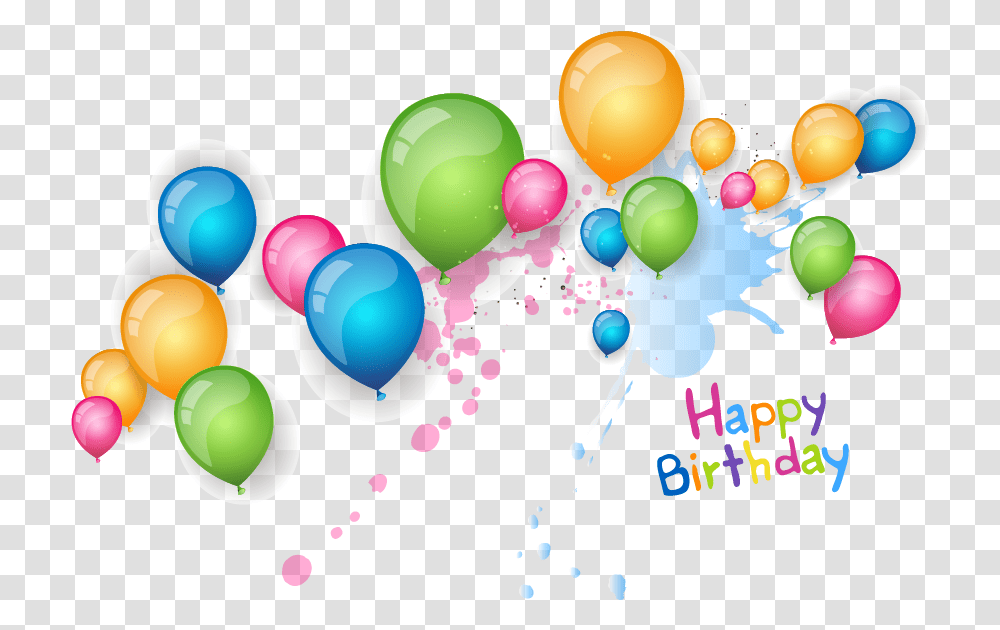 Download Hd Happy Birthday Balloon Simple Happy Background Happy Birthday Balloon, Graphics, Art, Bubble, Sphere Transparent Png