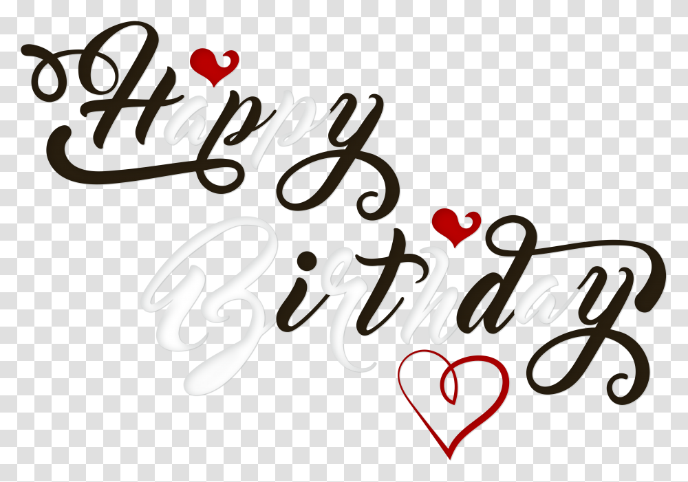 Download Hd Happy Birthday Black And White Happy Birthday Black And White, Text, Calligraphy, Handwriting, Alphabet Transparent Png