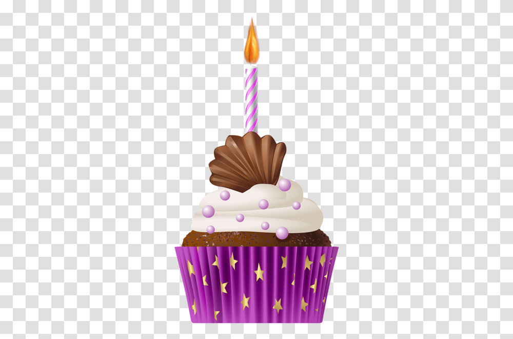 Download Hd Happy Birthday Candles Birthday Cake Cupcakes, Dessert, Food, Cream, Creme Transparent Png