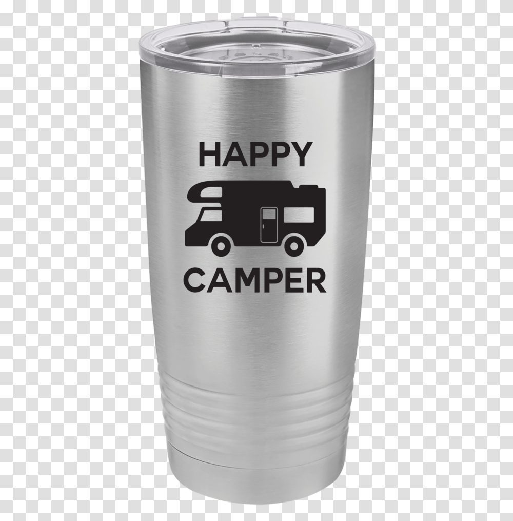 Download Hd Happy Camper Image Nicepngcom Birthday Wishes For Twin Sisters, Bottle, Shaker, Steel, Aluminium Transparent Png