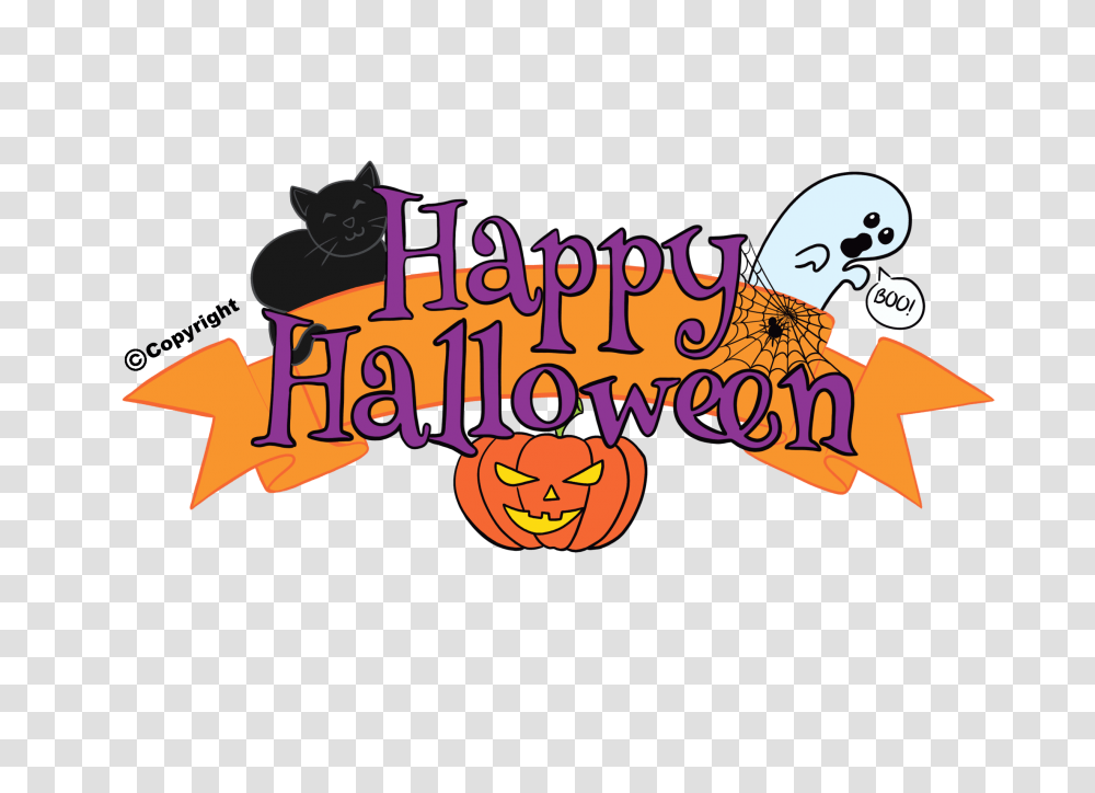 Download Hd Happy Halloween Banner Clip Art, Text, Word, Alphabet, Leisure Activities Transparent Png