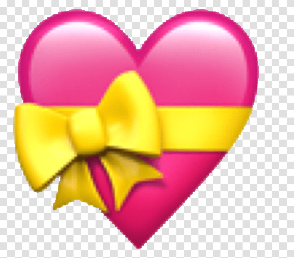 Download Hd Hearts Emojis Emojisticker Emojiheart Heart Heart With Bow Emoji, Balloon, Tie, Accessories, Accessory Transparent Png