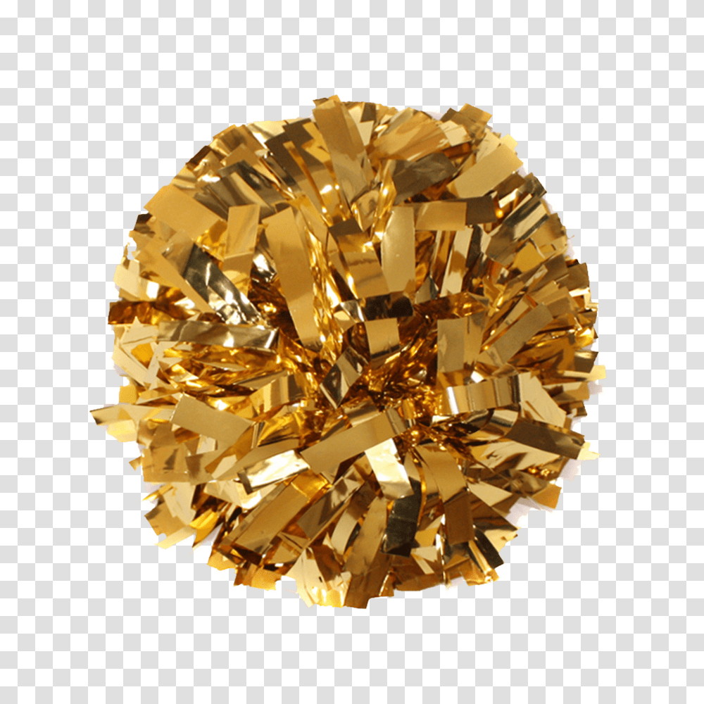 Download Hd Home Poms Metallic Gold Pom Cheer Gold Pom Poms, Diamond, Gemstone, Jewelry, Accessories Transparent Png