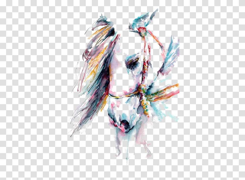 Download Hd Horse Watercolor Painting White Horse Watercolor Painting, Modern Art, Graphics, Poster, Advertisement Transparent Png