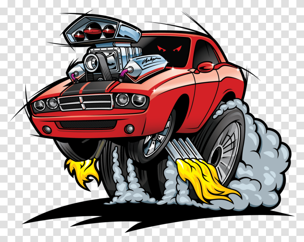 Download Hd Hot Wheels Clipart Race Car Hot Rod Cartoon Cartoon Hot Rod, Vehicle, Transportation, Sports Car, Buggy Transparent Png