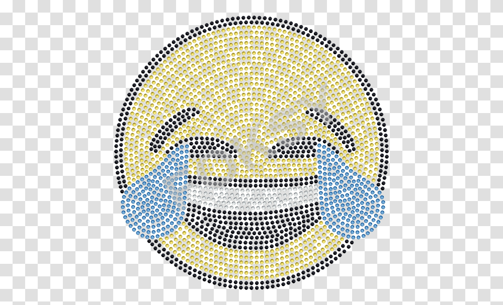 Download Hd Hotfix Cry Face Emoji Rhinestone Transfer Circle, Rug, Logo, Symbol, Trademark Transparent Png