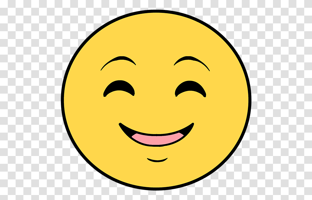 Download Hd How To Draw Happy Face Emoji Smiley Face Smiley, Label, Text, Plant, Symbol Transparent Png