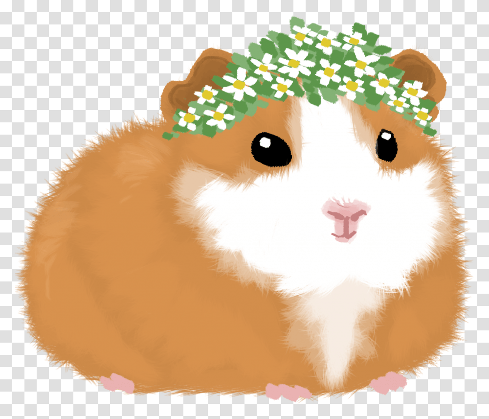 Download Hd Ill Keep Drawing Cute Animals In Flower Crowns Cute Guinea Pigs Drawing, Pet, Cat, Mammal, Kitten Transparent Png