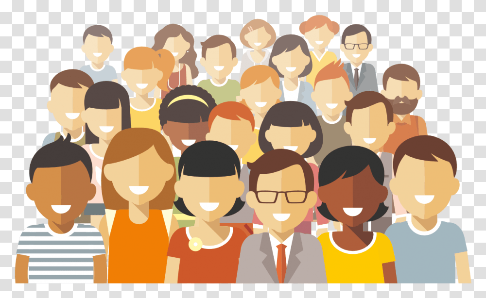 Download Hd Illustration Of A Diverse Group People Clipart People, Audience, Crowd, Person, Speech Transparent Png