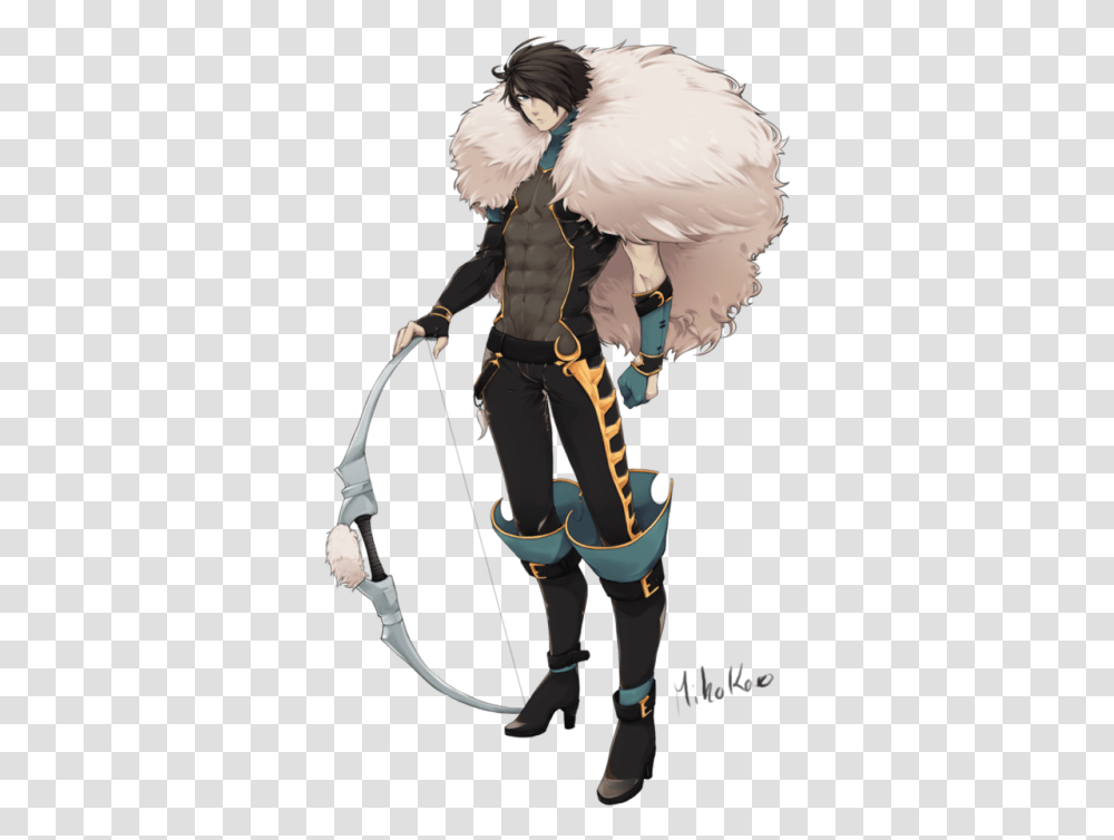 Download Hd Image Free Library Anime Bow And Arrow Anime Anime Guy With A Bow, Person, Human, Art, Costume Transparent Png