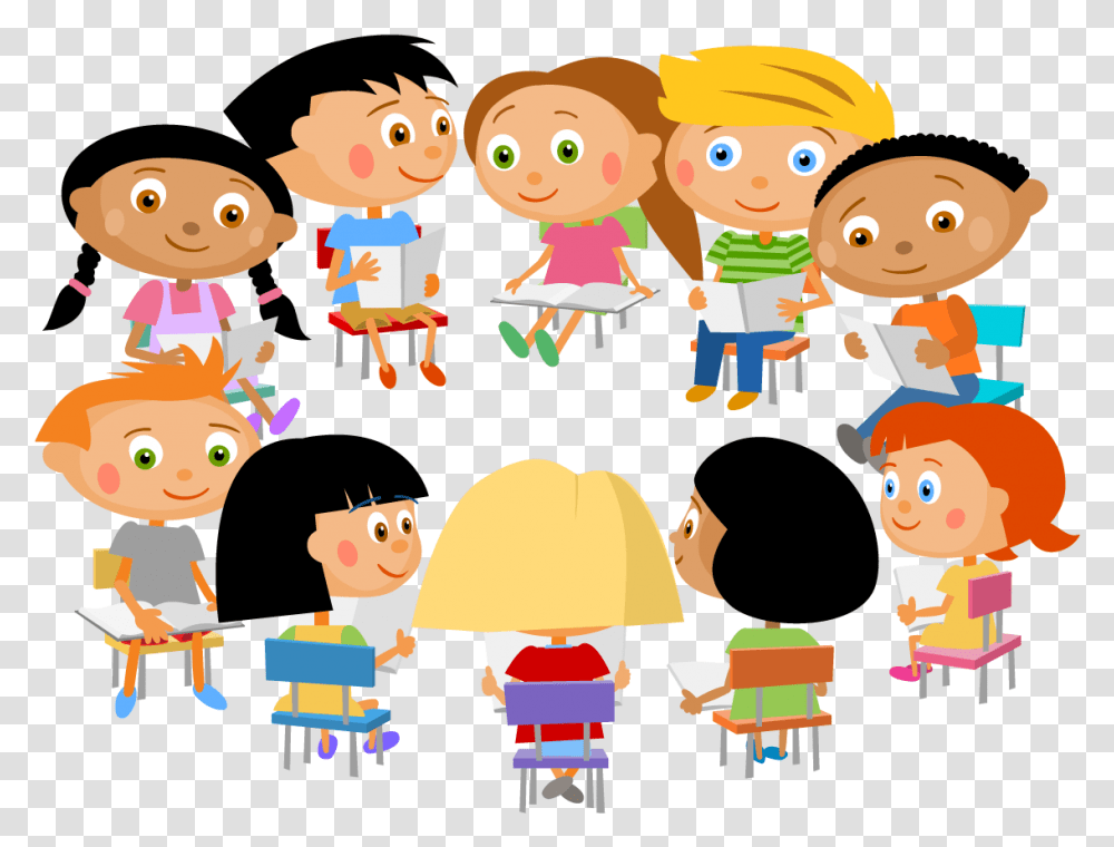 Download Hd Image Royalty Free Stock Circle Clipart Child Students Sit In Circle, Graphics, Drawing, Face, Rattle Transparent Png