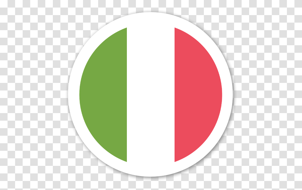 Download Hd Italy Flag Sticker Italian Flag Circle Italy Stickers, Symbol, Logo, Trademark, Sign Transparent Png