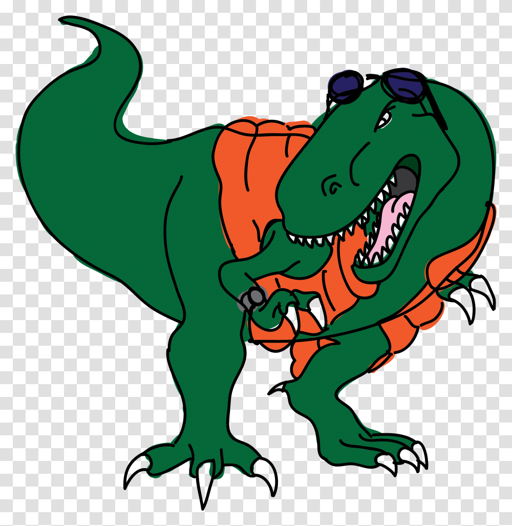 Download Hd It's Jurassic Park Meets Back To The Future Dinosaur In Space Cartoon, Reptile, Animal, T-Rex Transparent Png