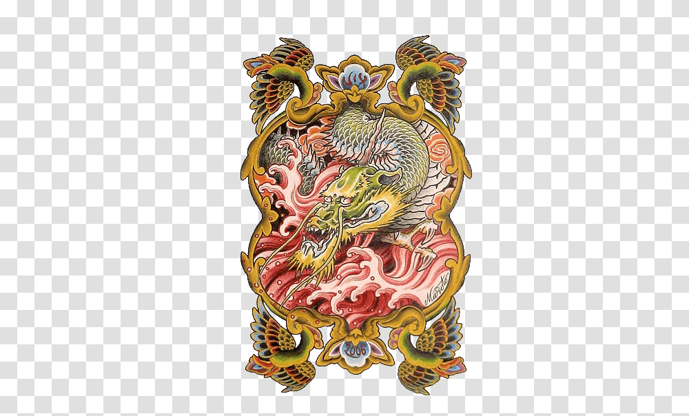 Download Hd Japanese Dragon Chinese Tattoo Japanese Tattoo, Label, Text, Doodle, Drawing Transparent Png