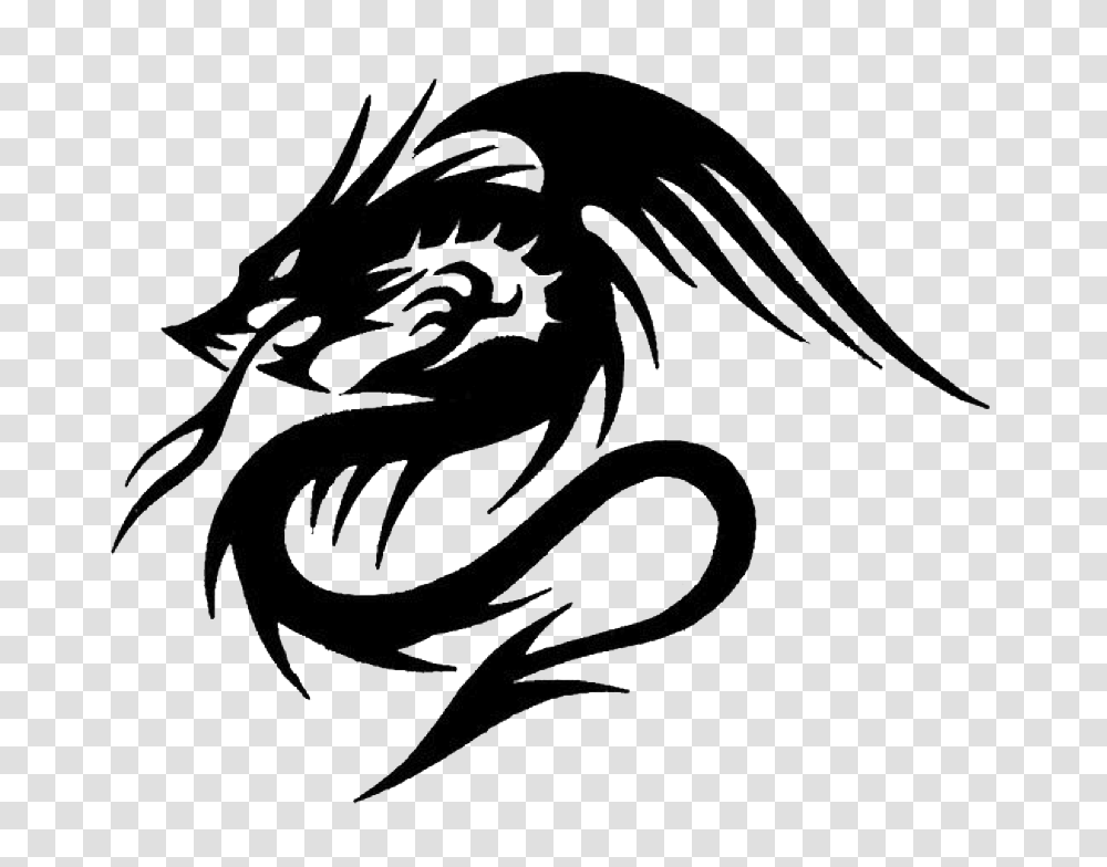 Download Hd Japanese Dragon Silhouette Cb Dragon Tattoo, Bird, Animal Transparent Png