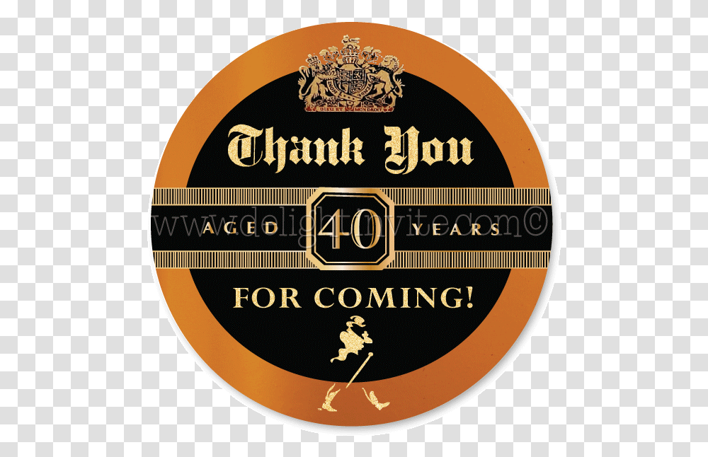Download Hd Johnnie Walker Black Label 40th Birthday Favor Johnny Walker Blue Blue Label Logo, Symbol, Text, Plaque, Lager Transparent Png