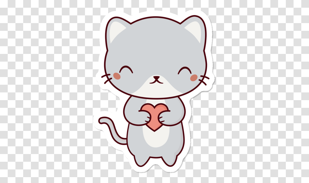 Download Hd Kawaii Cute Cat Kitten Cat Kawaii Cute Kawaii Cat Animated, Cupid, Rattle, Seed, Grain Transparent Png
