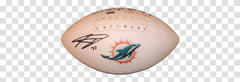 Download Hd Kenyan Drake Autographed Miami Dolphins Logo Football Autographed Paraphernalia, Sport, Sports Transparent Png