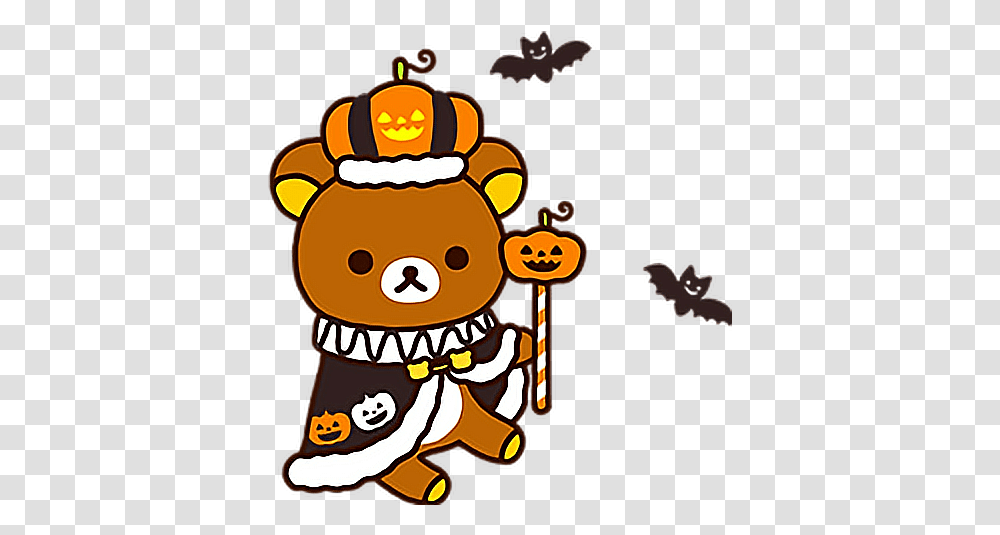 Download Hd King Cute Rilakkuma Halloween Pumpkin Bat Halloween Rilakkuma Art, Food, Elf Transparent Png