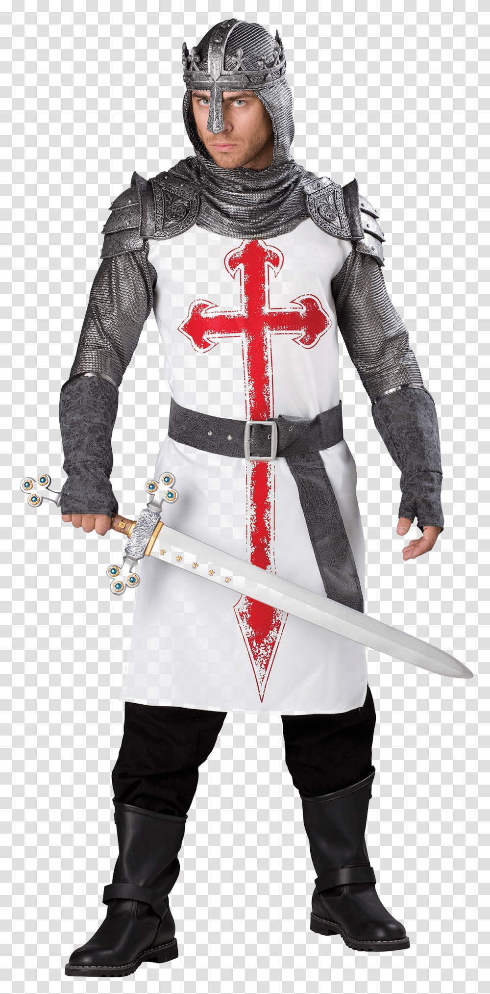 Download Hd Knight Background Image Crusader Costume, Person, Human, Long Sleeve, Clothing Transparent Png