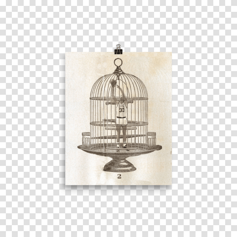 Download Hd Larry Bird In A Cage By Johnny Hollick Flying Birdcage Art, Water, Lamp, Candle, Tabletop Transparent Png