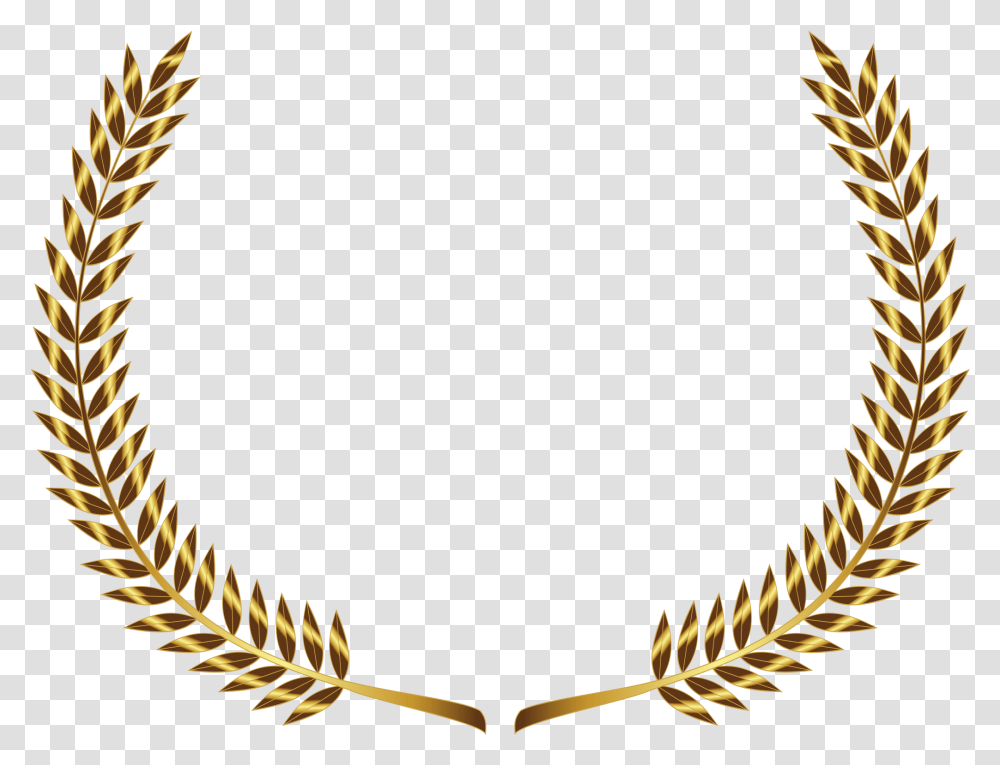 Download Hd Laurel Wreath Gold Laurel Leaves Gold, Bronze, Arrow, Symbol, Necklace Transparent Png
