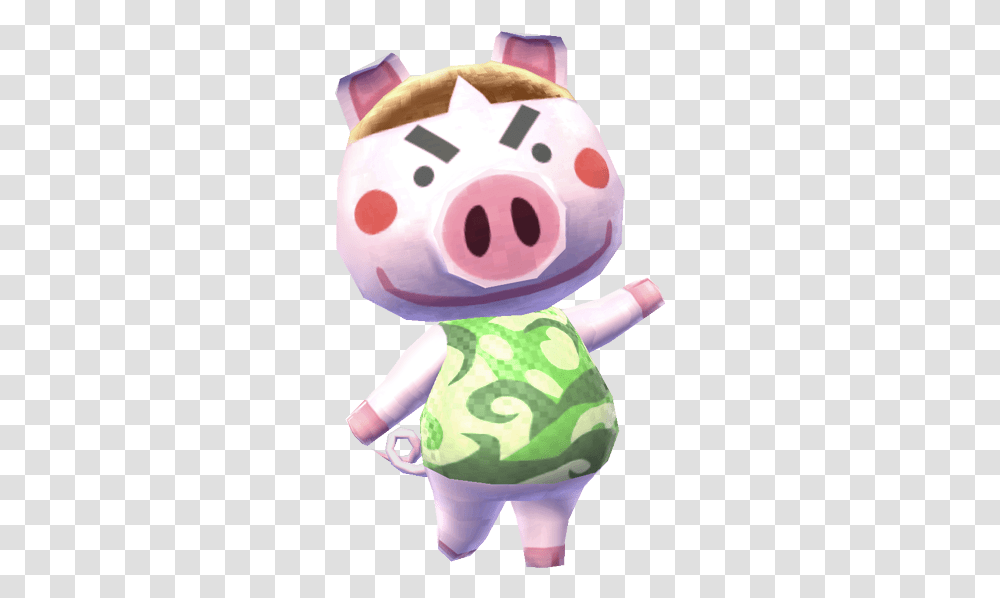 Download Hd Leaf And Pig Emoji Pink Pig Animal Crossing, Toy, Doll, Person, Human Transparent Png